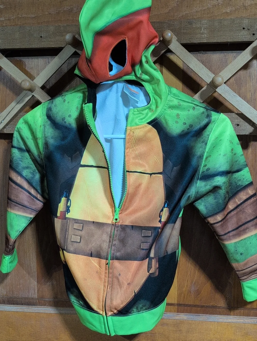 Nickelodeon Green & Orange Turtle Shell Hoodie Jacket